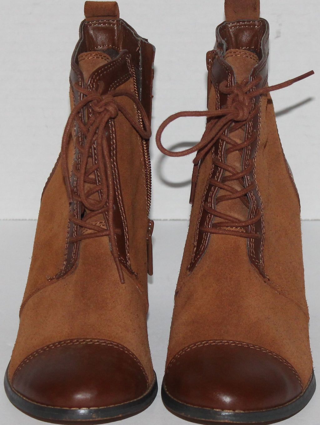 Women Leather Ankle Boots "GIANNI BERNINI" Size 7.5 Brown