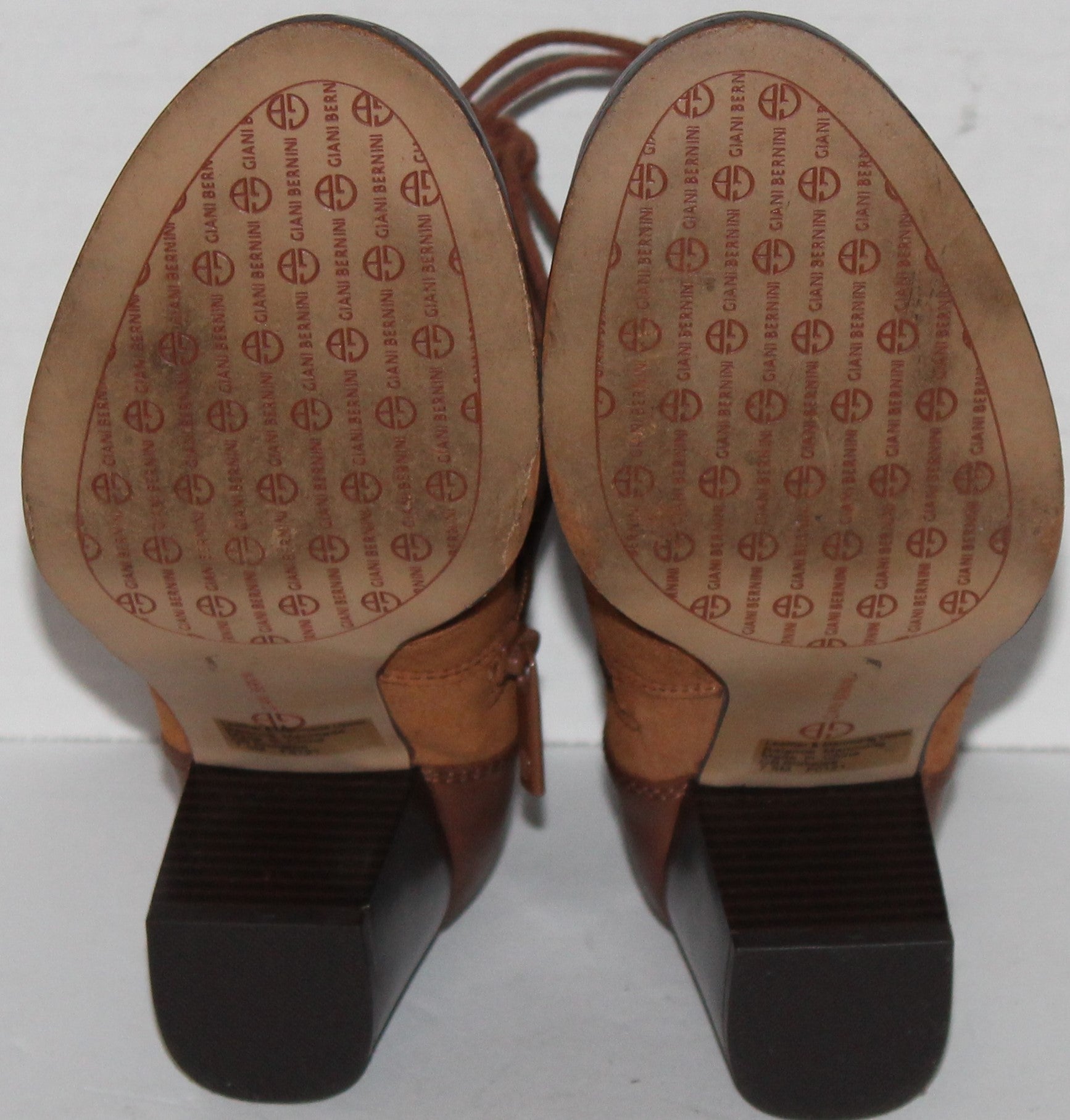 Women Leather Ankle Boots "GIANNI BERNINI" Size 7.5 Brown