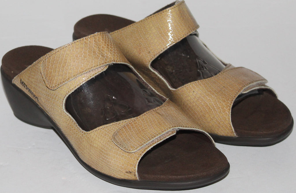 Women Shoes "MEPHISTO" Mules Size US 8.5 EU 39 Tan New