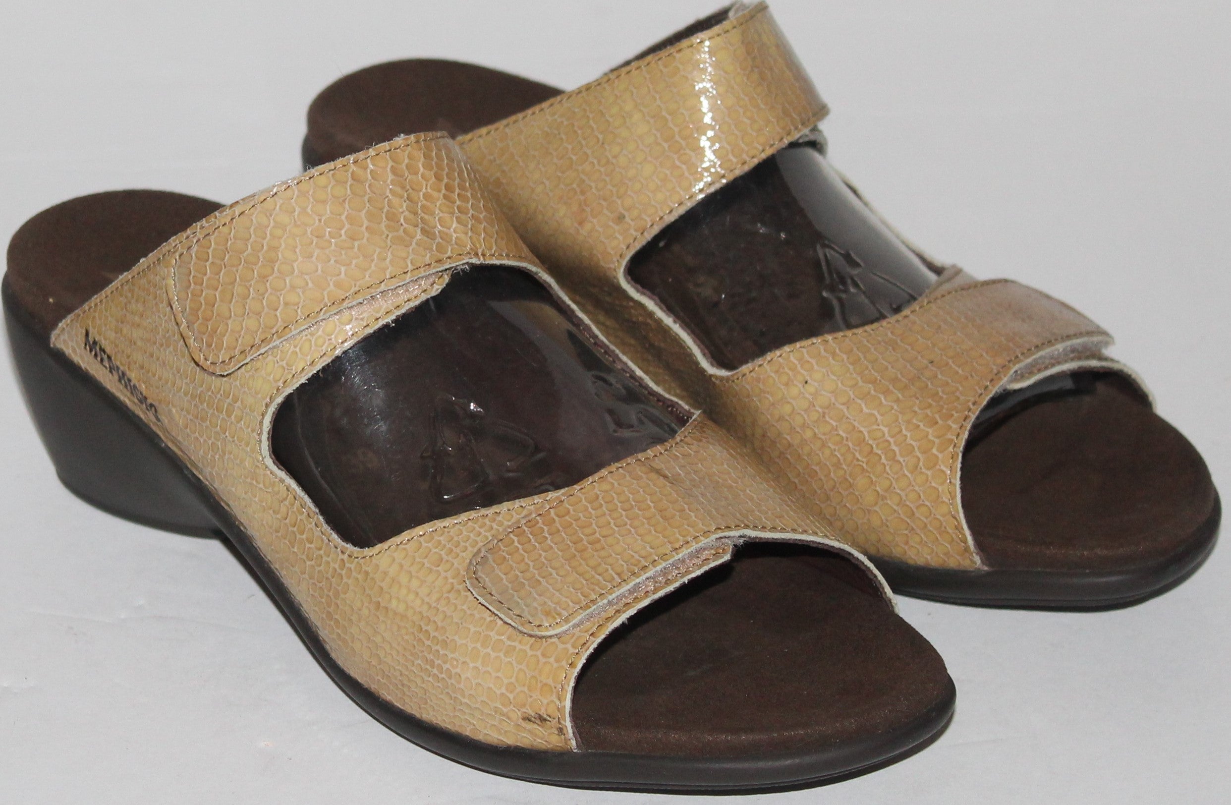 Women Shoes "MEPHISTO" Mules Size US 8.5 EU 39 Tan New