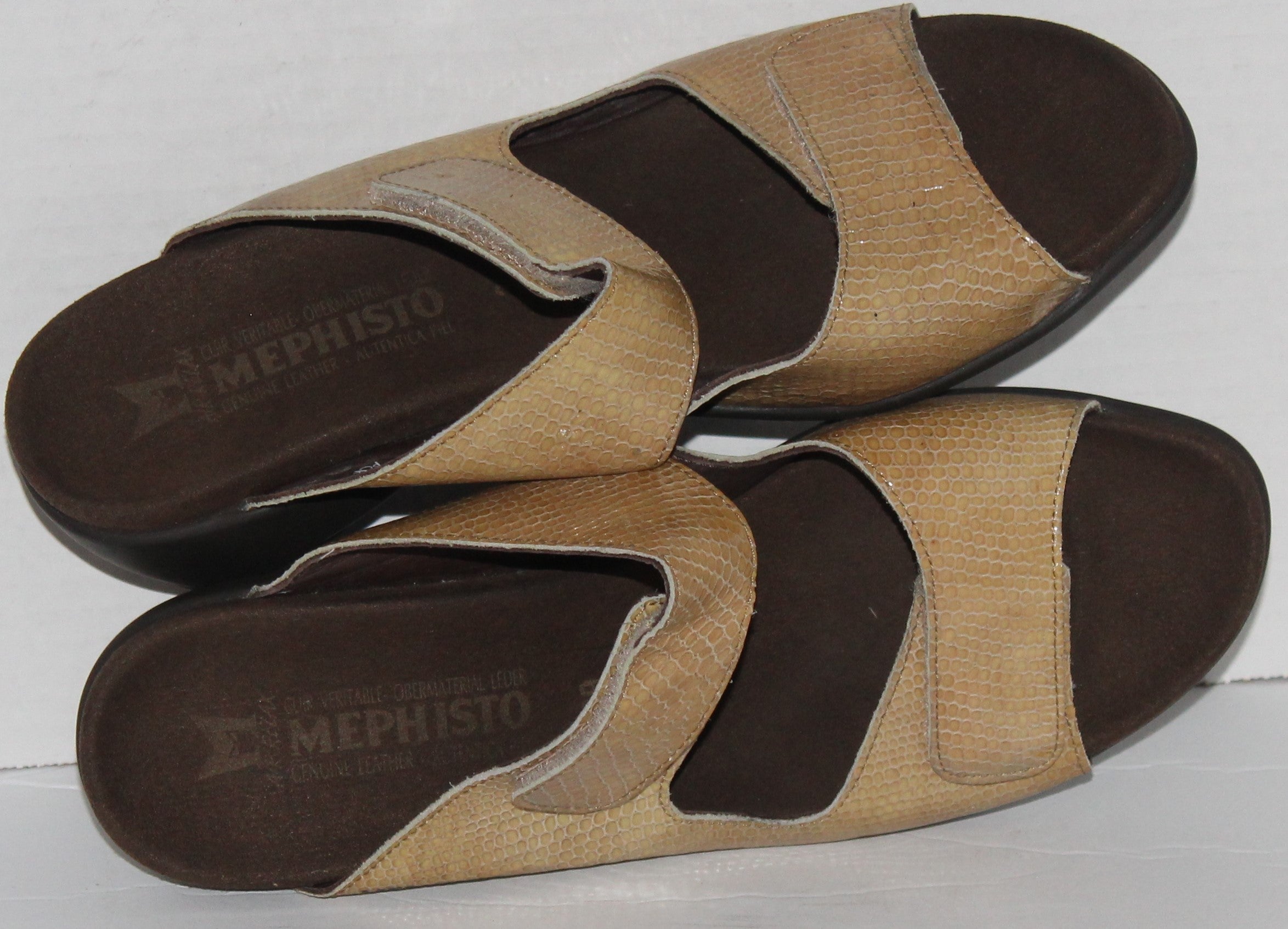 Women Shoes "MEPHISTO" Mules Size US 8.5 EU 39 Tan New