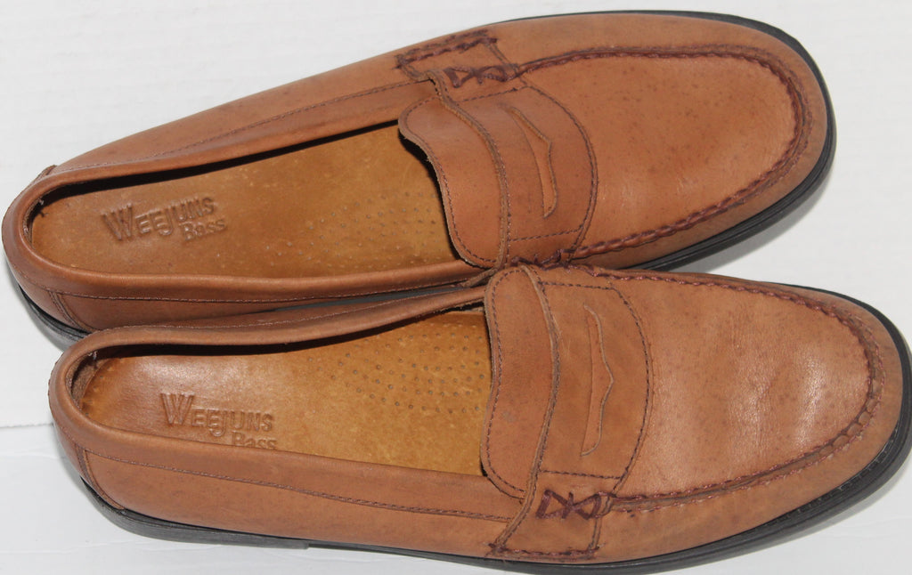 Men Leather Loafers "BASS" Weejuns Size 10M Brown