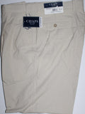 Men Slacks "CHAPS" Size 36X30 Tan Pleated Cuffed NWT