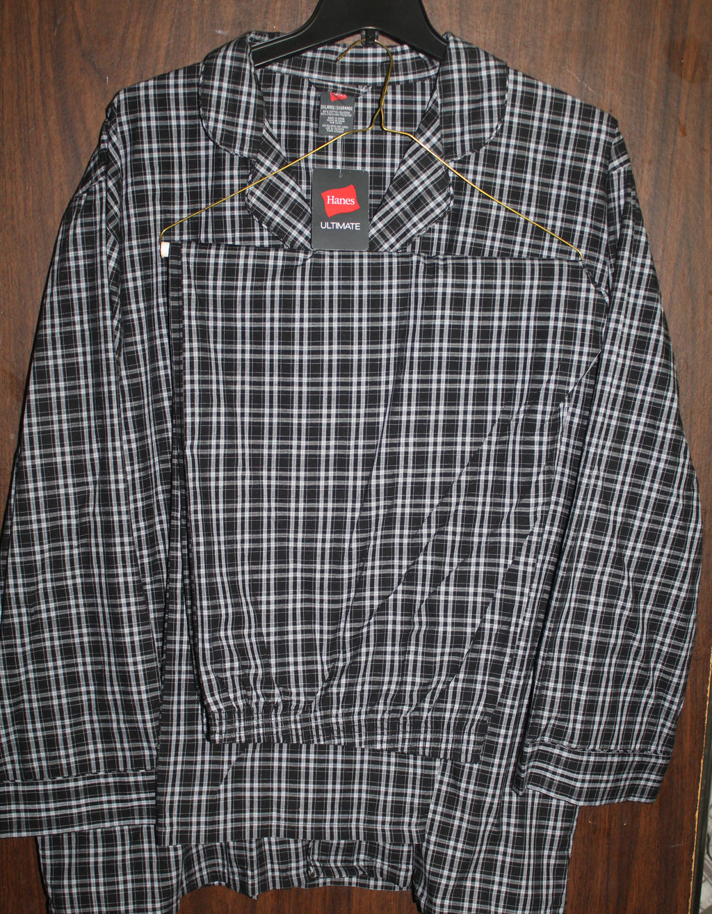 Men's Sleep Wear "HANES"ULTIMATE Size 3XL Black Check NWT