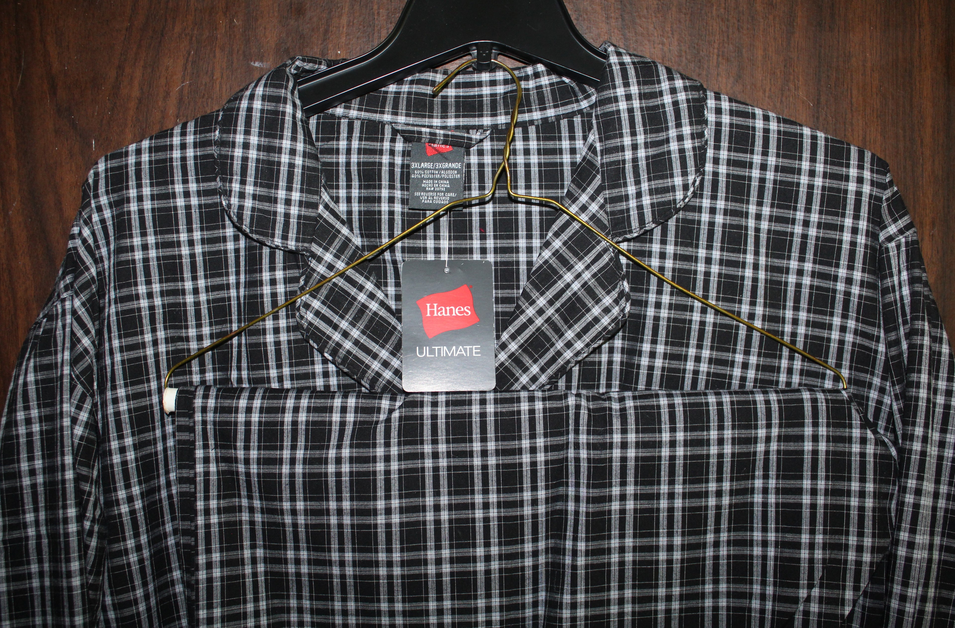 Men's Sleep Wear "HANES"ULTIMATE Size 3XL Black Check NWT