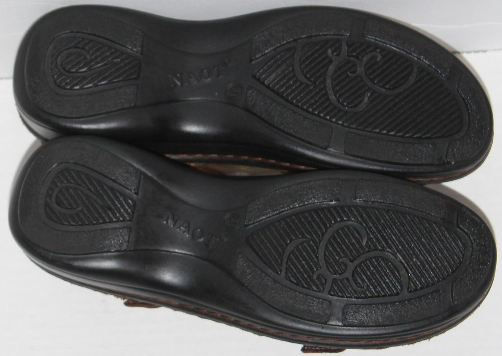 Women Shoes "NAOT" Sandals Size US 9.5 EU 40 Brown Leather