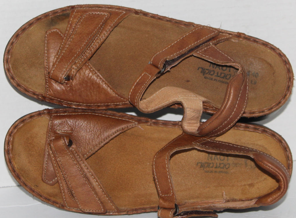 Women Shoes "NAOT" Sandals Size US 9.5 EU 40 Brown Leather