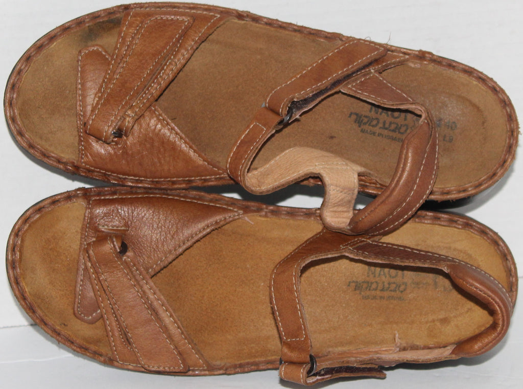 Women Shoes "NAOT" Sandals Size US 9.5 EU 40 Brown Leather