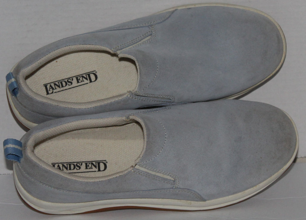 Women Shoes "LANDS' END" Loafers Size 9B Blue Leather