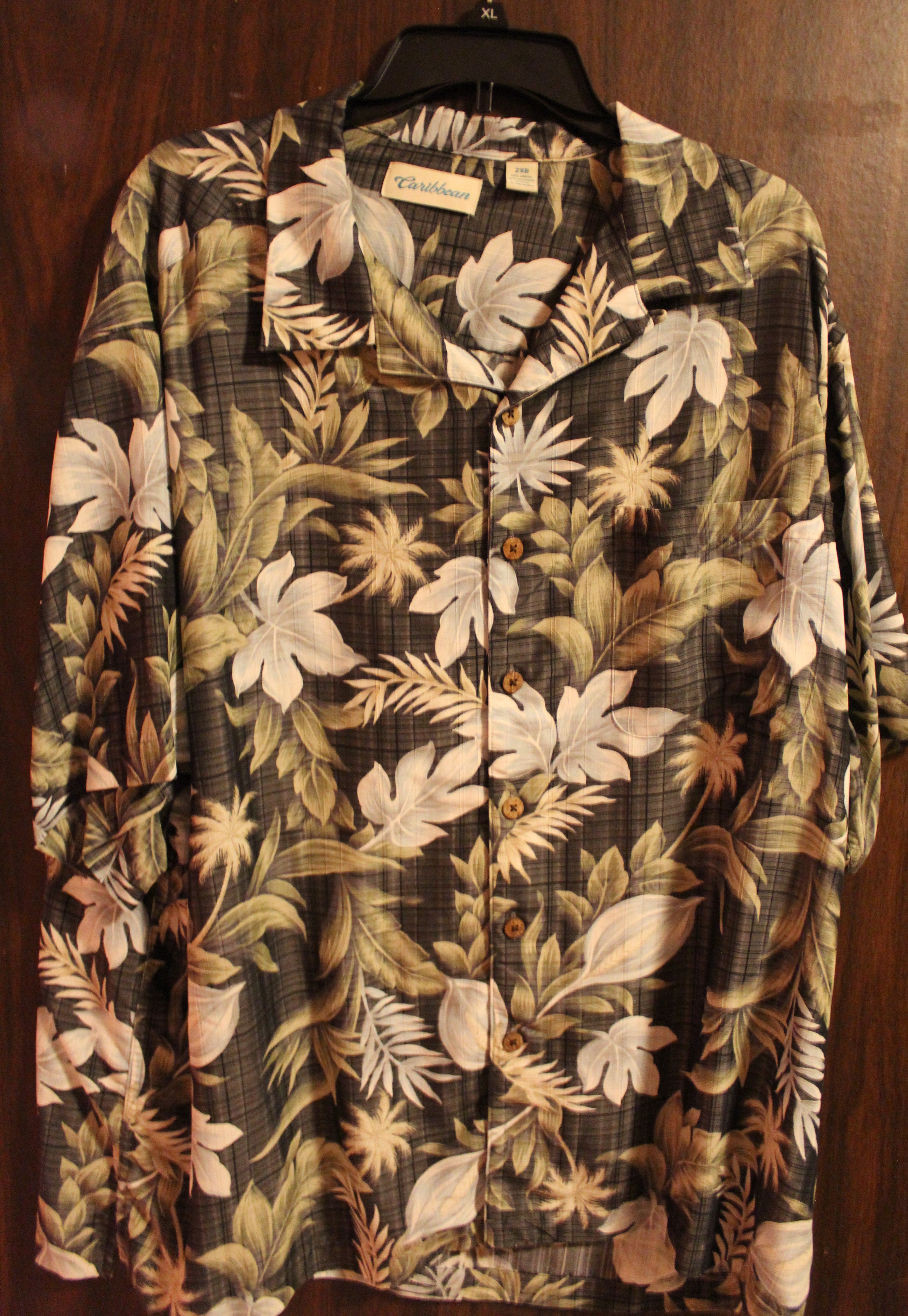 Men Casual Short Sleeve Shirt "Caribbean" Size 2XB MultiColor PolyBlend New